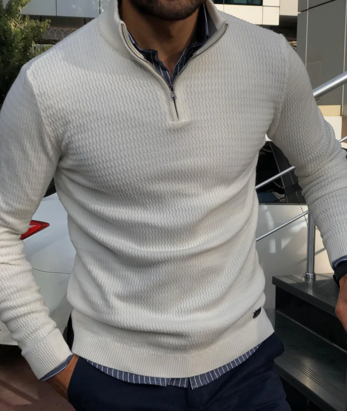 Simon | Pullover met Ritssluiting