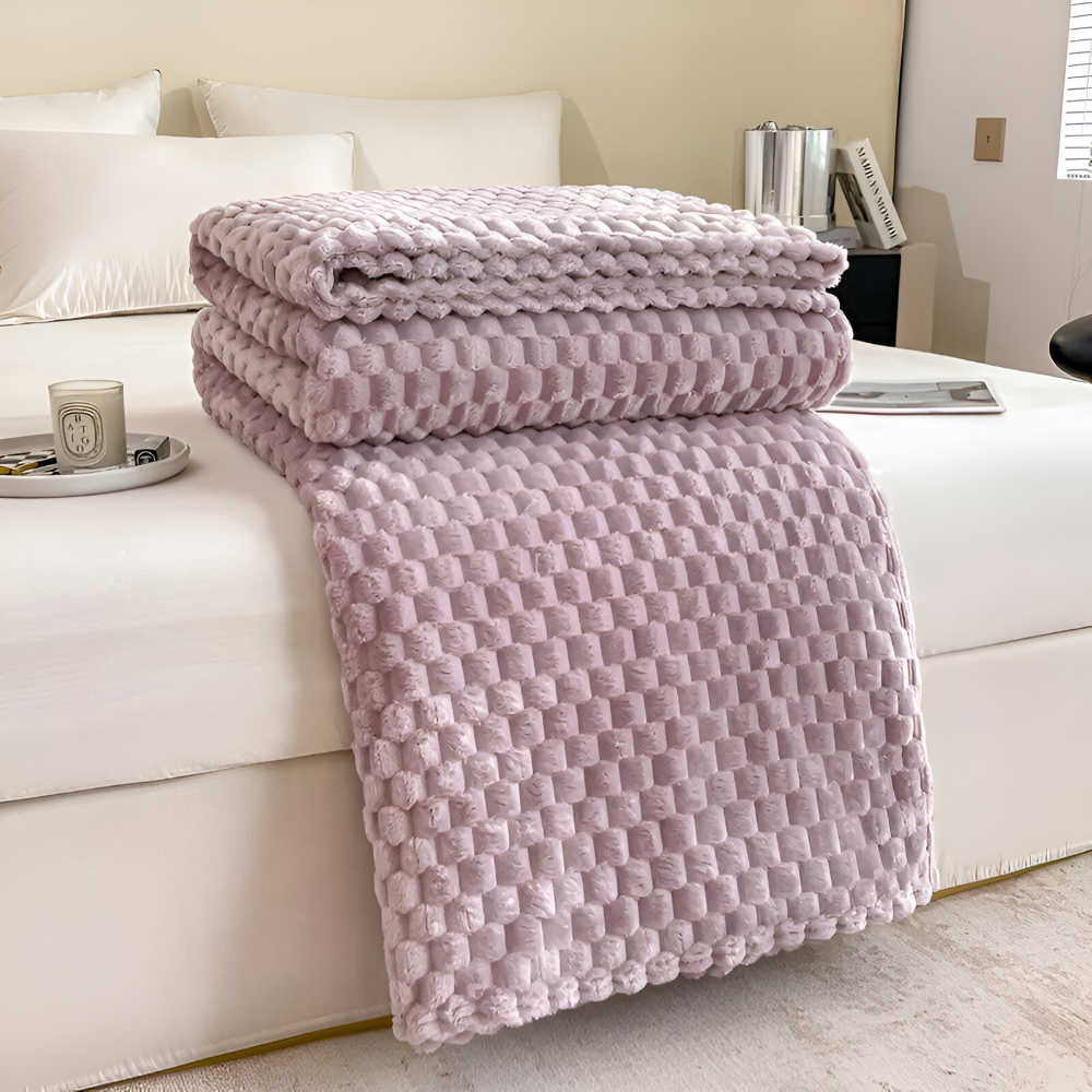Liora Pluche Fleece Deken | Warmtevasthoudend Polyester, Geometrisch Design