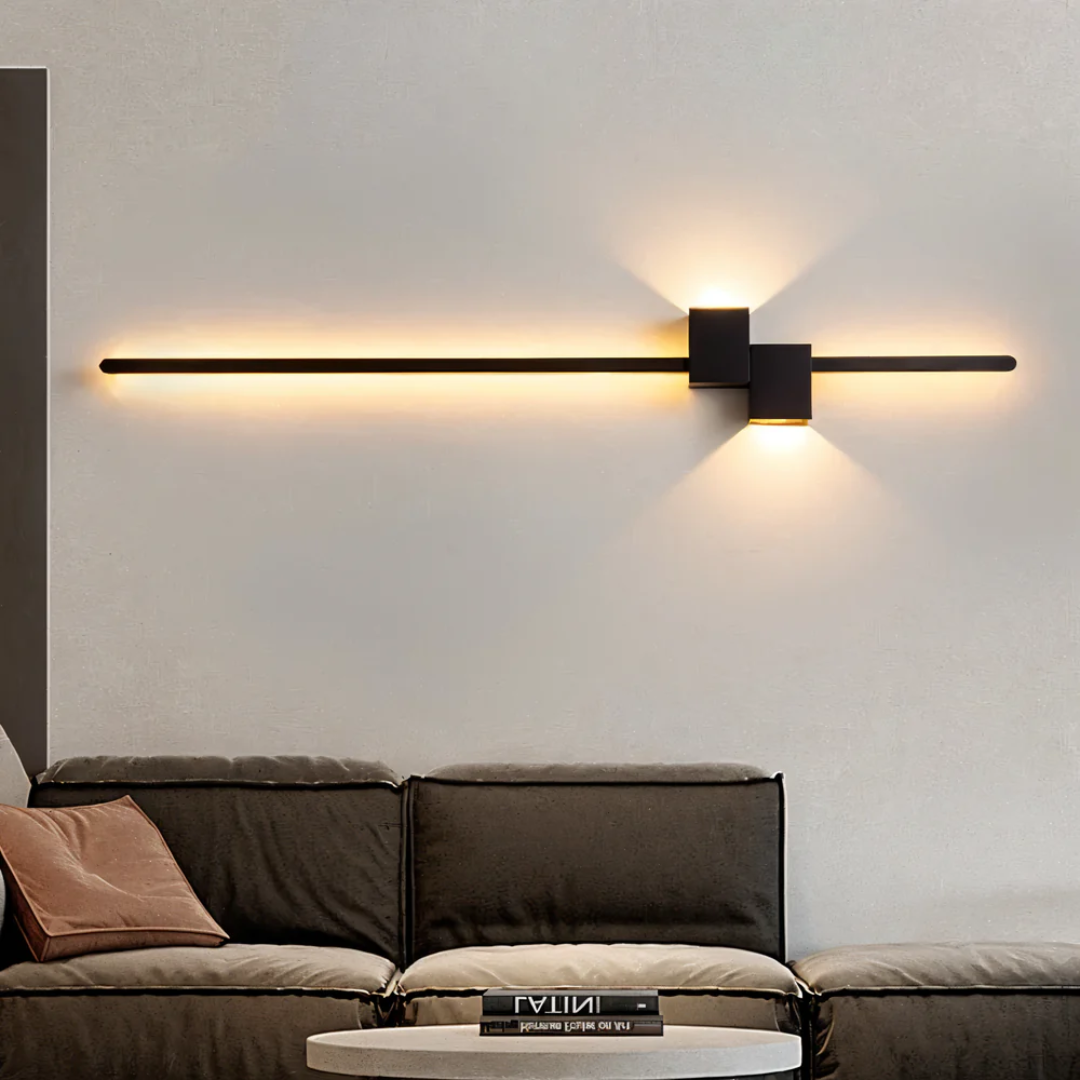 Liora Wandlamp Zwart | Minimalistisch Aluminium, Warm Wit Licht