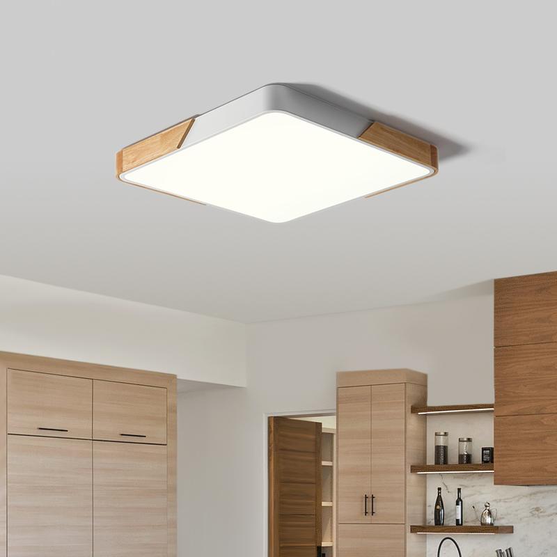 Löla LED Plafondlamp | Dimbaar, Hout & Acryl Diffuser
