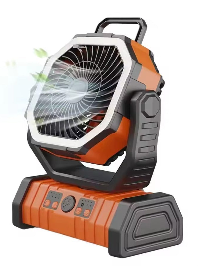 Draagbare campingventilator met LED-licht – koel blijven zonder stroom