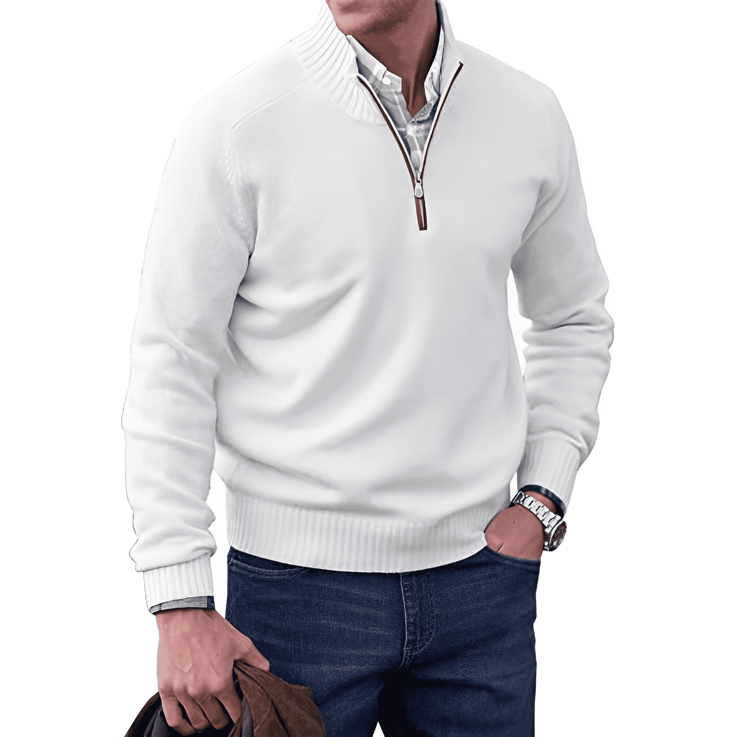 Benoit elegante trui met ritssluiting