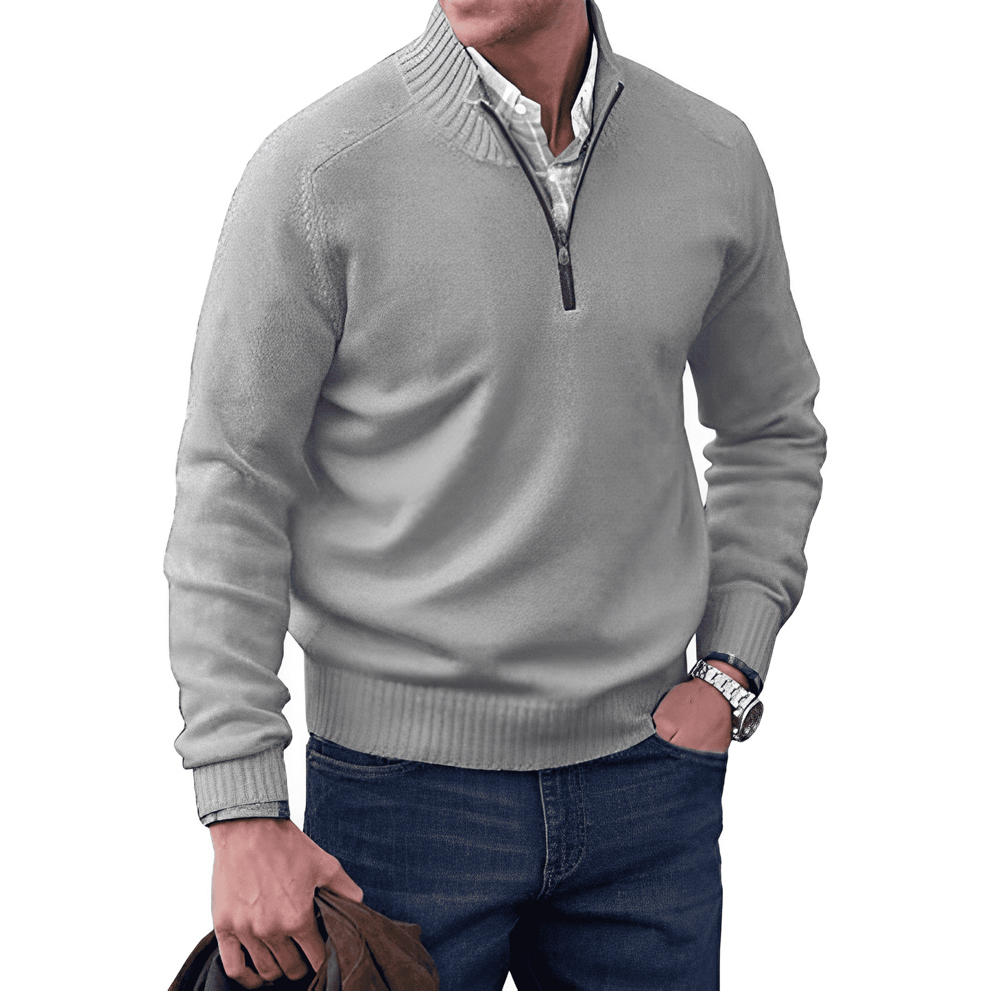 Benoit elegante trui met ritssluiting