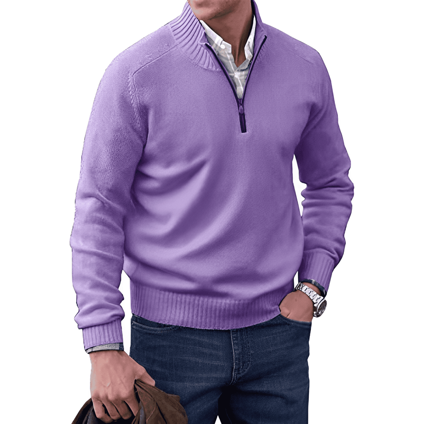 Benoit elegante trui met ritssluiting
