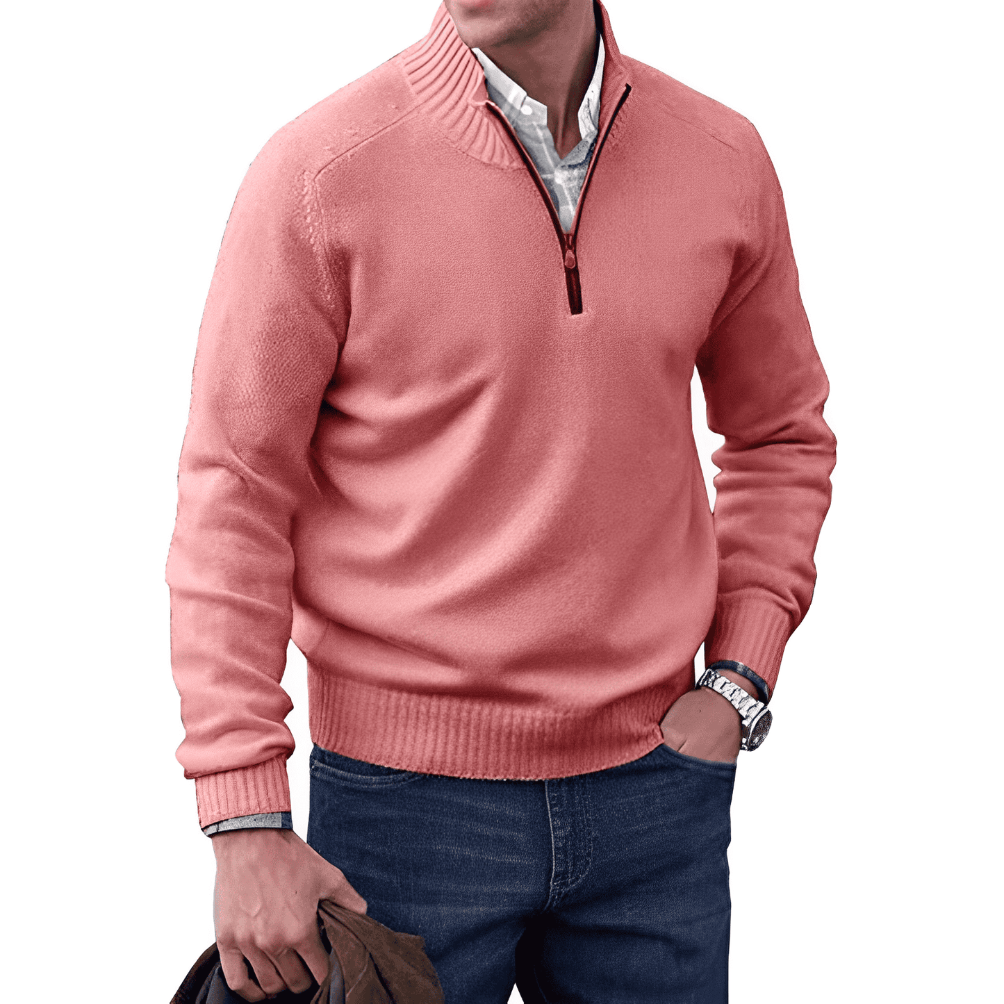 Benoit elegante trui met ritssluiting