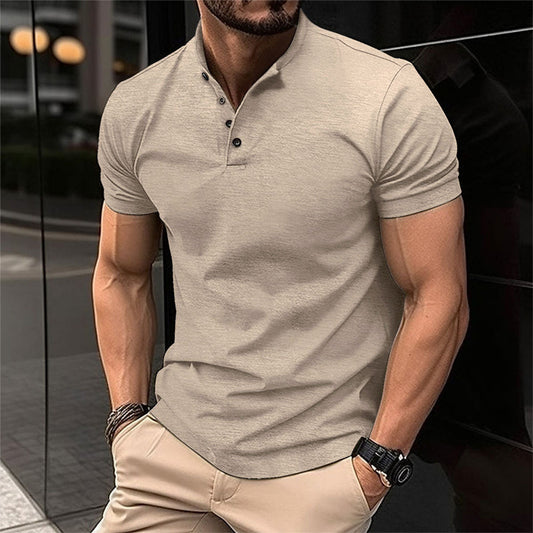 Heren t-shirt met knoopjes