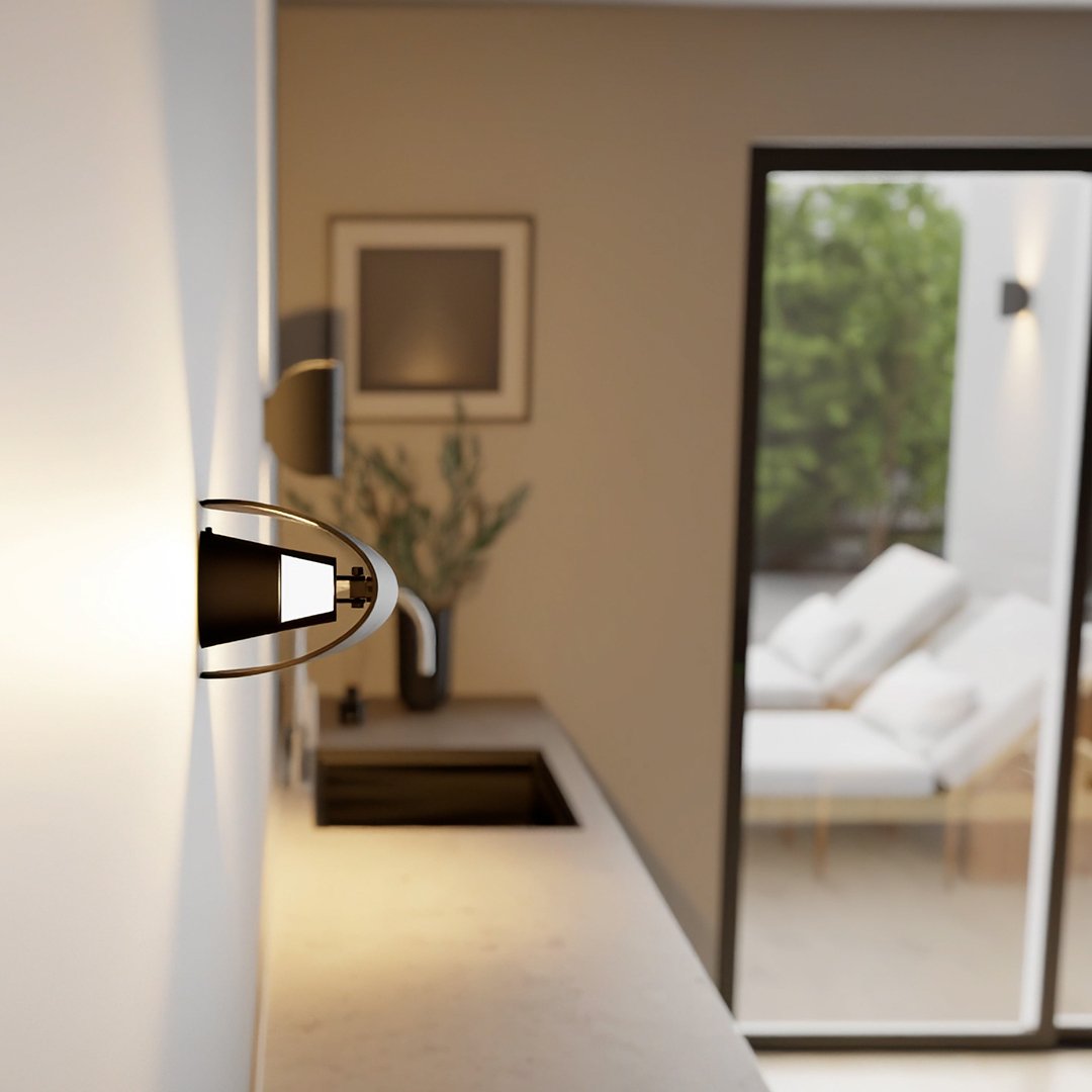 Doro Wandlamp Zwart | Draaibaar, IP65 Waterdicht Aluminium voor Binnen en Buiten