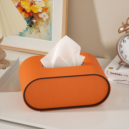 Elios Tissuebox | Hoogwaardig Leer, Ovaal Design