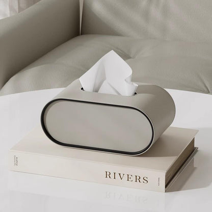 Elios Tissuebox | Hoogwaardig Leer, Ovaal Design