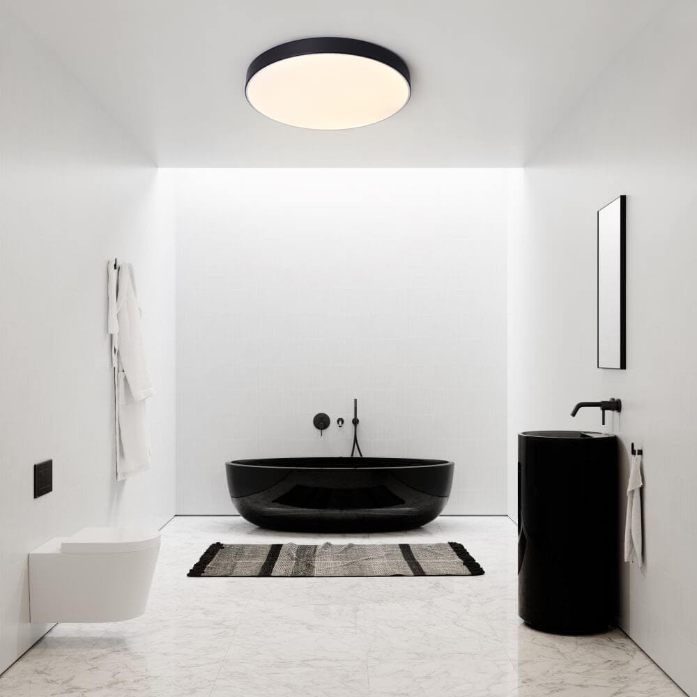 Erda LED Plafondlamp | Modern, Acryl Kap, Zwart, 40/50 cm