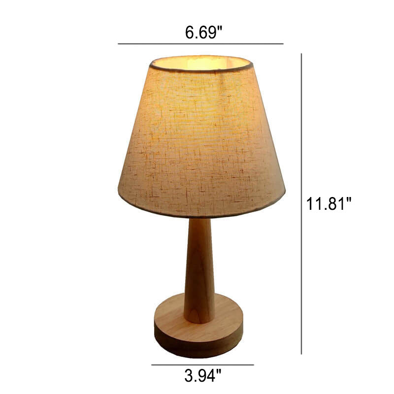 Haro Tafellamp | Modern Hout met Stoffen Kap, E26 Plug-in