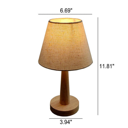 Haro Tafellamp | Modern Hout met Stoffen Kap, E26 Plug-in