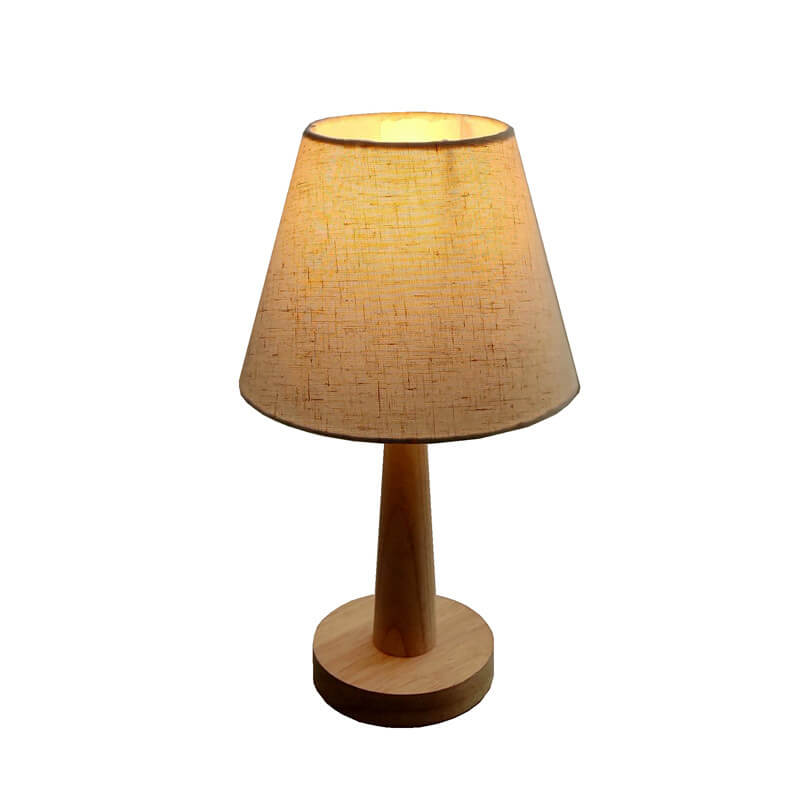 Haro Tafellamp | Modern Hout met Stoffen Kap, E26 Plug-in