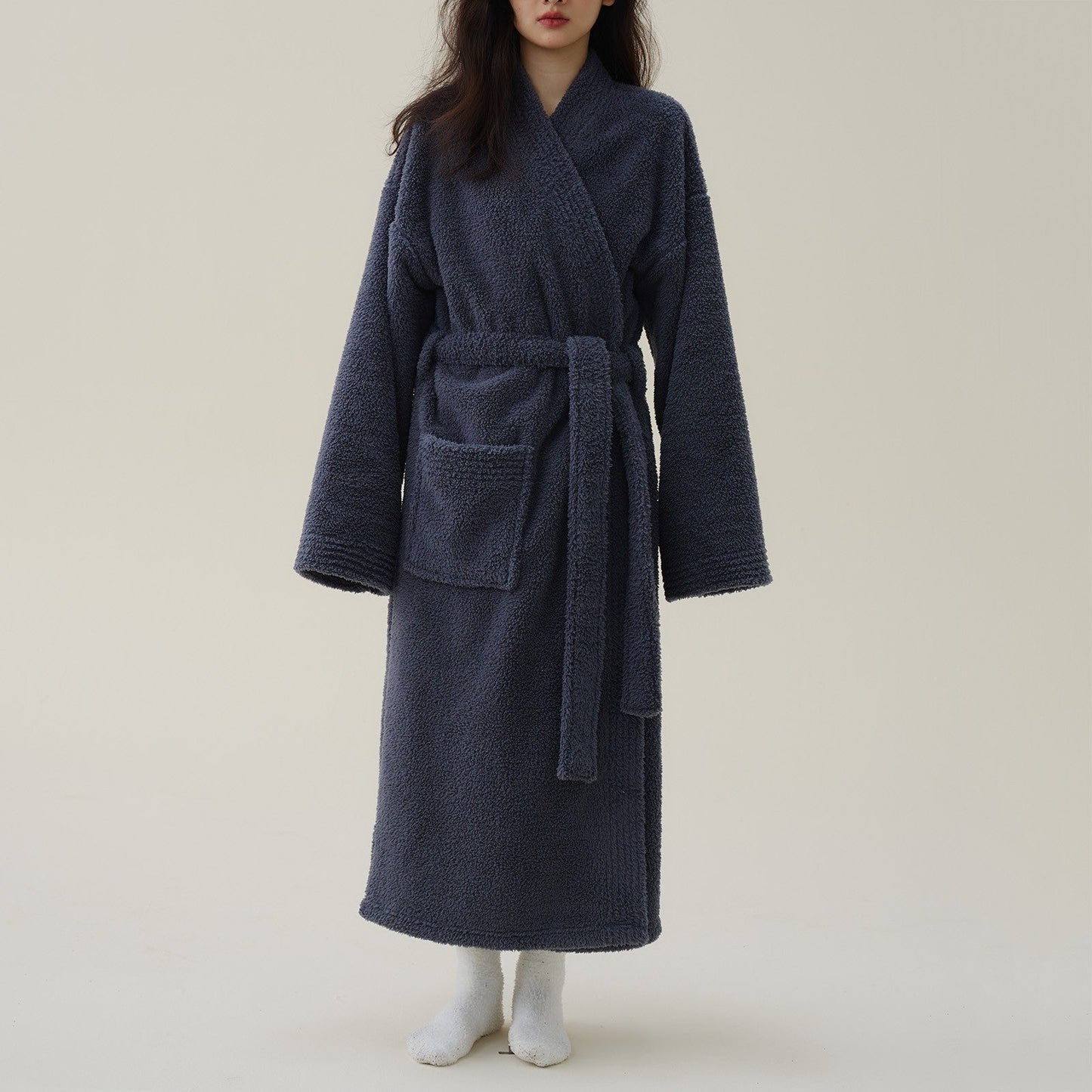 Liora Flanellen Badjas | Dikke Fleece, Kimono Pasvorm