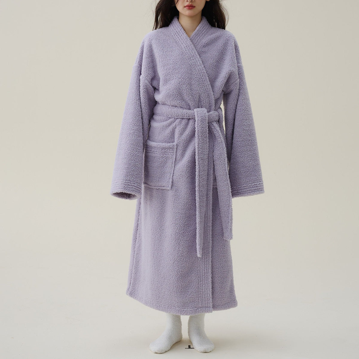 Liora Flanellen Badjas | Dikke Fleece, Kimono Pasvorm