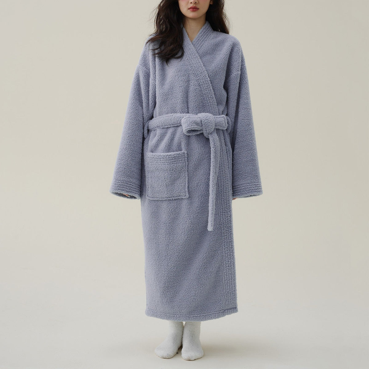 Liora Flanellen Badjas | Dikke Fleece, Kimono Pasvorm