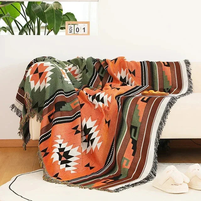 Liora Gooi Deken | Jacquard Geweven, Katoen-Polyester, Kleurrijk, Warm