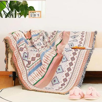 Liora Gooi Deken | Jacquard Geweven, Katoen-Polyester, Kleurrijk, Warm