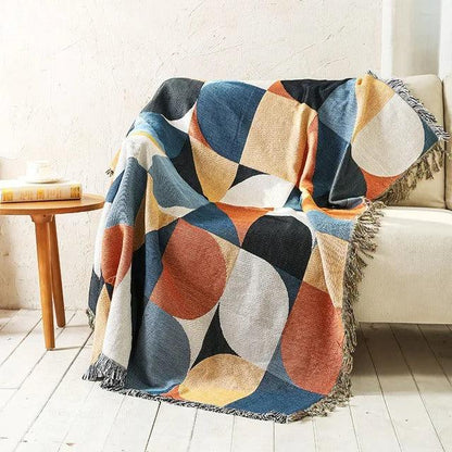 Liora Gooi Deken | Jacquard Geweven, Katoen-Polyester, Kleurrijk, Warm