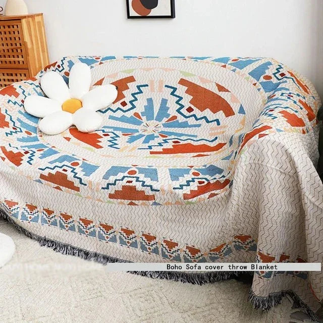 Liora Gooi Deken | Jacquard Geweven, Katoen-Polyester, Kleurrijk, Warm