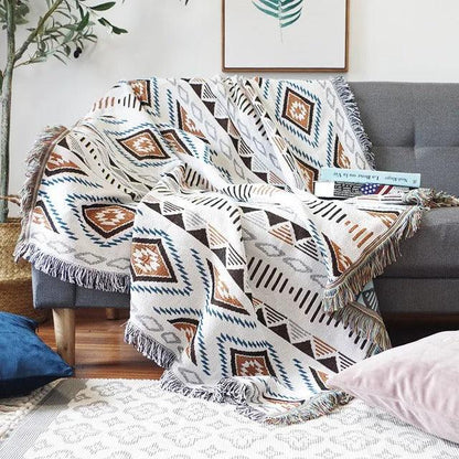Liora Gooi Deken | Jacquard Geweven, Katoen-Polyester, Kleurrijk, Warm