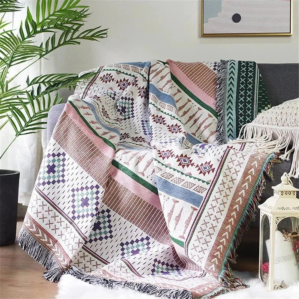 Liora Gooi Deken | Jacquard Geweven, Katoen-Polyester, Kleurrijk, Warm