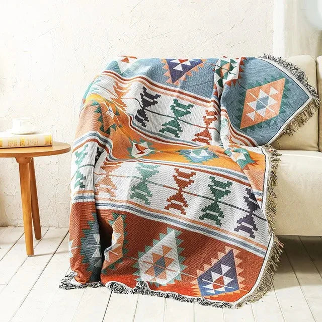 Liora Gooi Deken | Jacquard Geweven, Katoen-Polyester, Kleurrijk, Warm