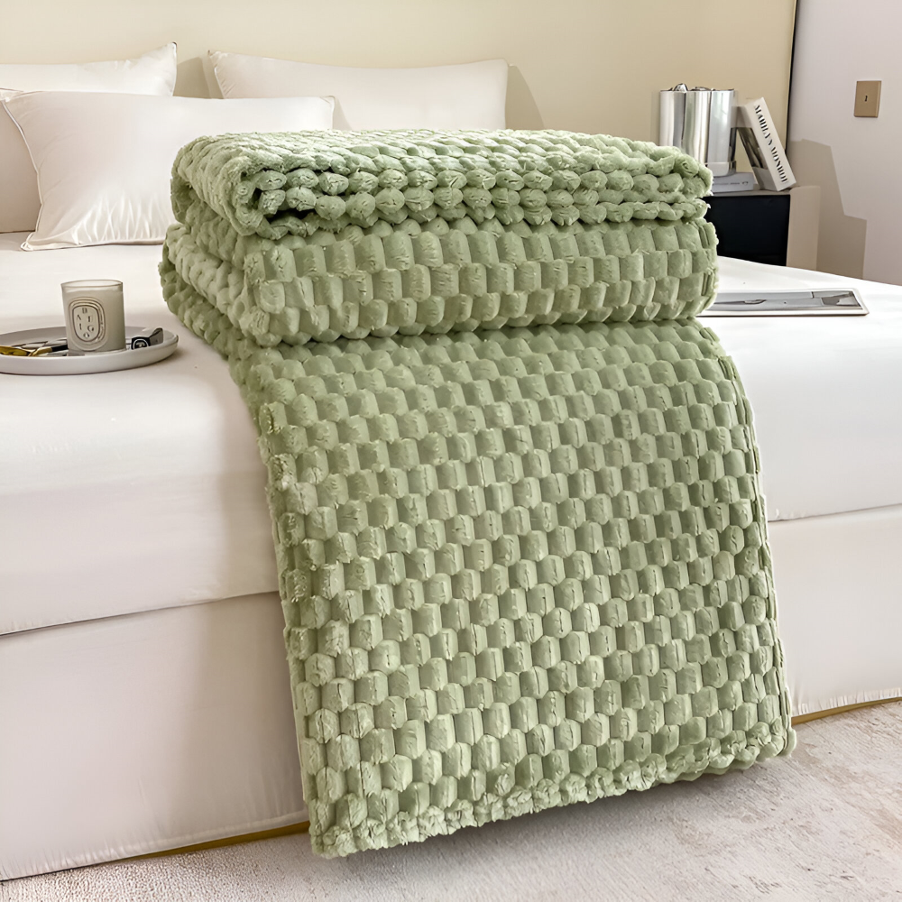 Liora Pluche Fleece Deken | Warmtevasthoudend Polyester, Geometrisch Design