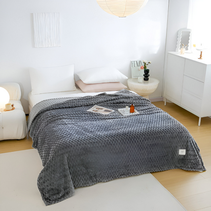 Liora Pluche Fleece Deken | Warmtevasthoudend Polyester, Geometrisch Design