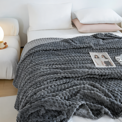 Liora Pluche Fleece Deken | Warmtevasthoudend Polyester, Geometrisch Design