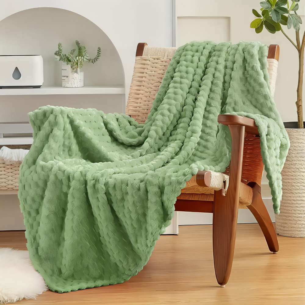 Liora Pluche Fleece Deken | Warmtevasthoudend Polyester, Geometrisch Design
