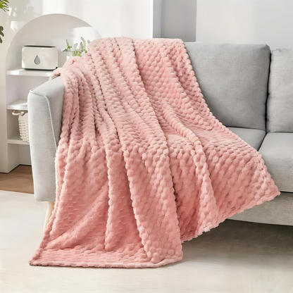 Liora Pluche Fleece Deken | Warmtevasthoudend Polyester, Geometrisch Design