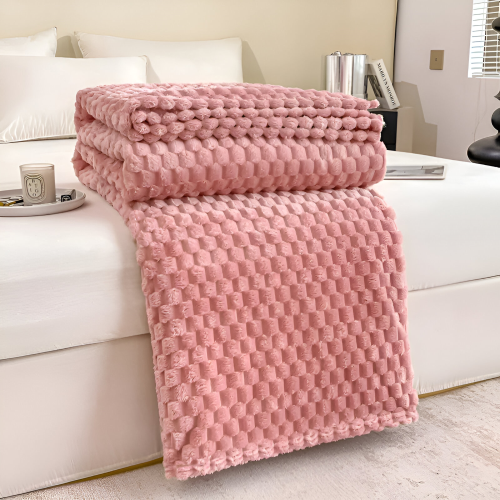 Liora Pluche Fleece Deken | Warmtevasthoudend Polyester, Geometrisch Design