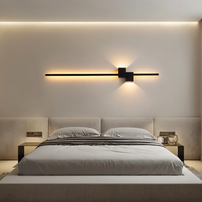Liora Wandlamp Zwart | Minimalistisch Aluminium, Warm Wit Licht