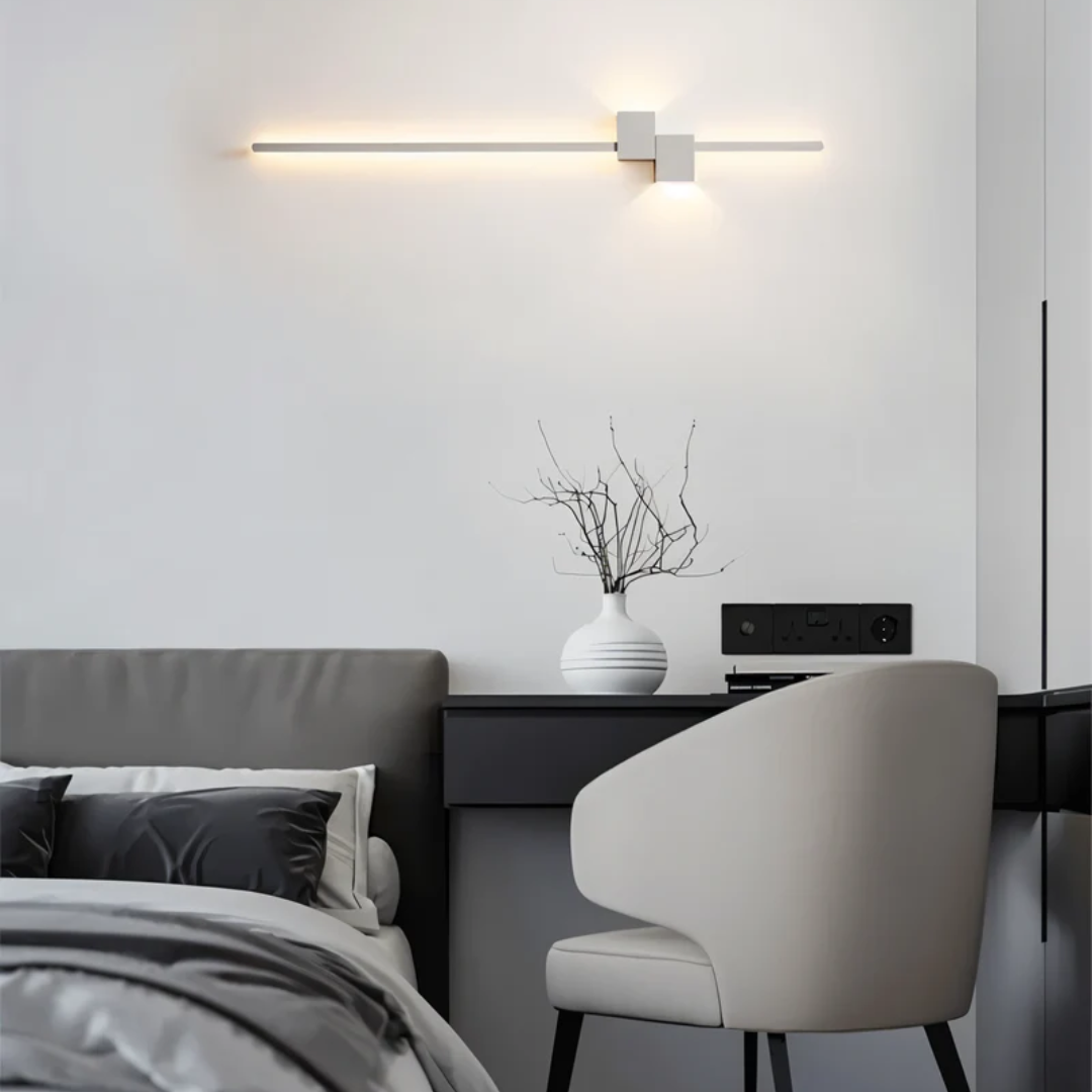 Liora Wandlamp Zwart | Minimalistisch Aluminium, Warm Wit Licht