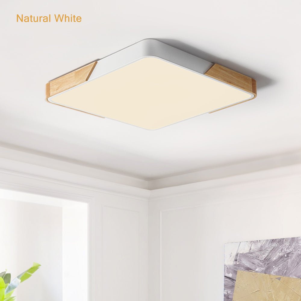 Löla LED Plafondlamp | Dimbaar, Hout & Acryl Diffuser