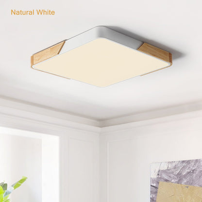 Löla LED Plafondlamp | Dimbaar, Hout & Acryl Diffuser