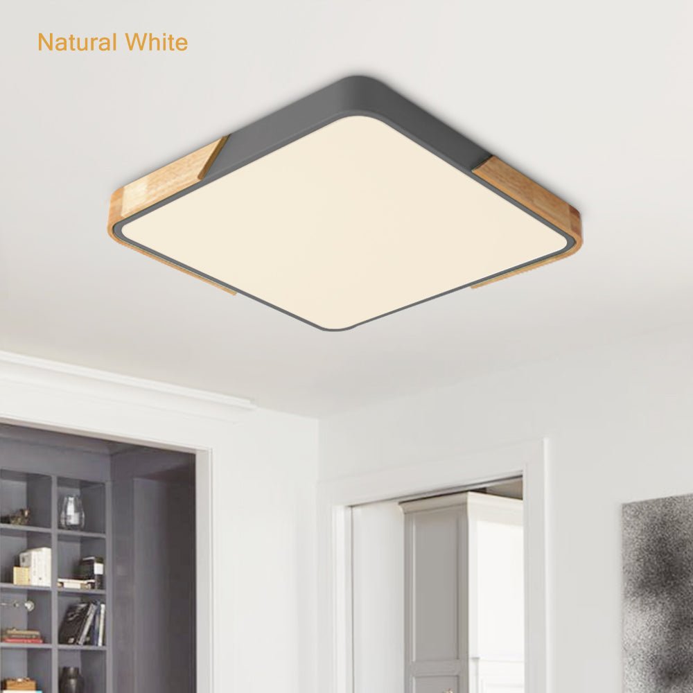 Löla LED Plafondlamp | Dimbaar, Hout & Acryl Diffuser