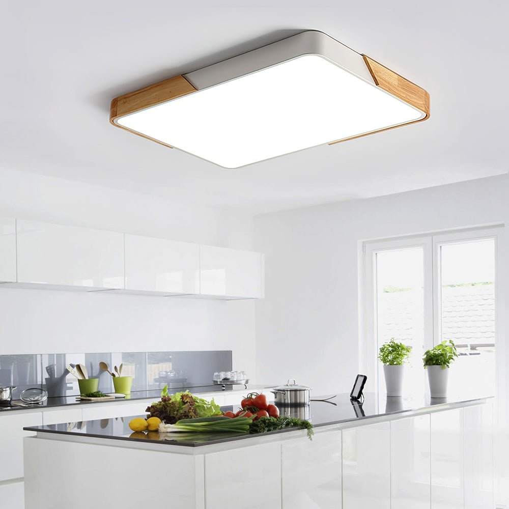 Löla LED Plafondlamp | Dimbaar, Hout & Acryl Diffuser