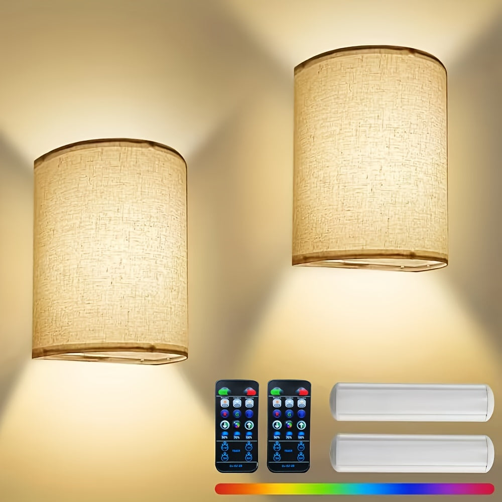 Lumo Organische Wandlampen | Draadloos, 16 RGB Kleuren, Afstandsbediening, 2-Pack