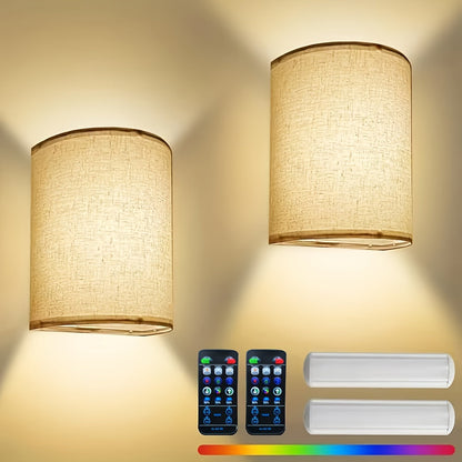 Lumo Organische Wandlampen | Draadloos, 16 RGB Kleuren, Afstandsbediening, 2-Pack