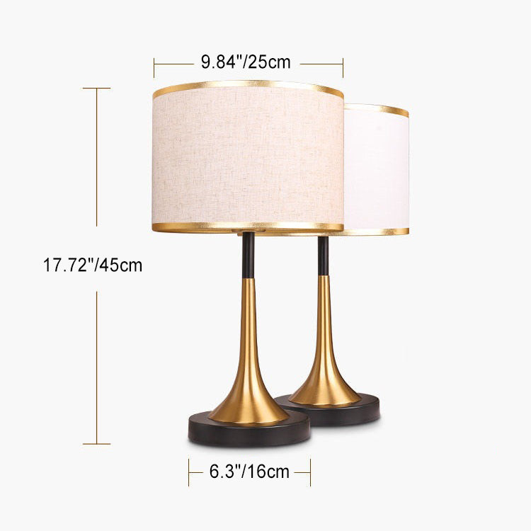 Rivo Retro Tafellamp | Metaal, Stoffen Kap, E26 Fitting, 45 cm