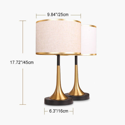 Rivo Retro Tafellamp | Metaal, Stoffen Kap, E26 Fitting, 45 cm