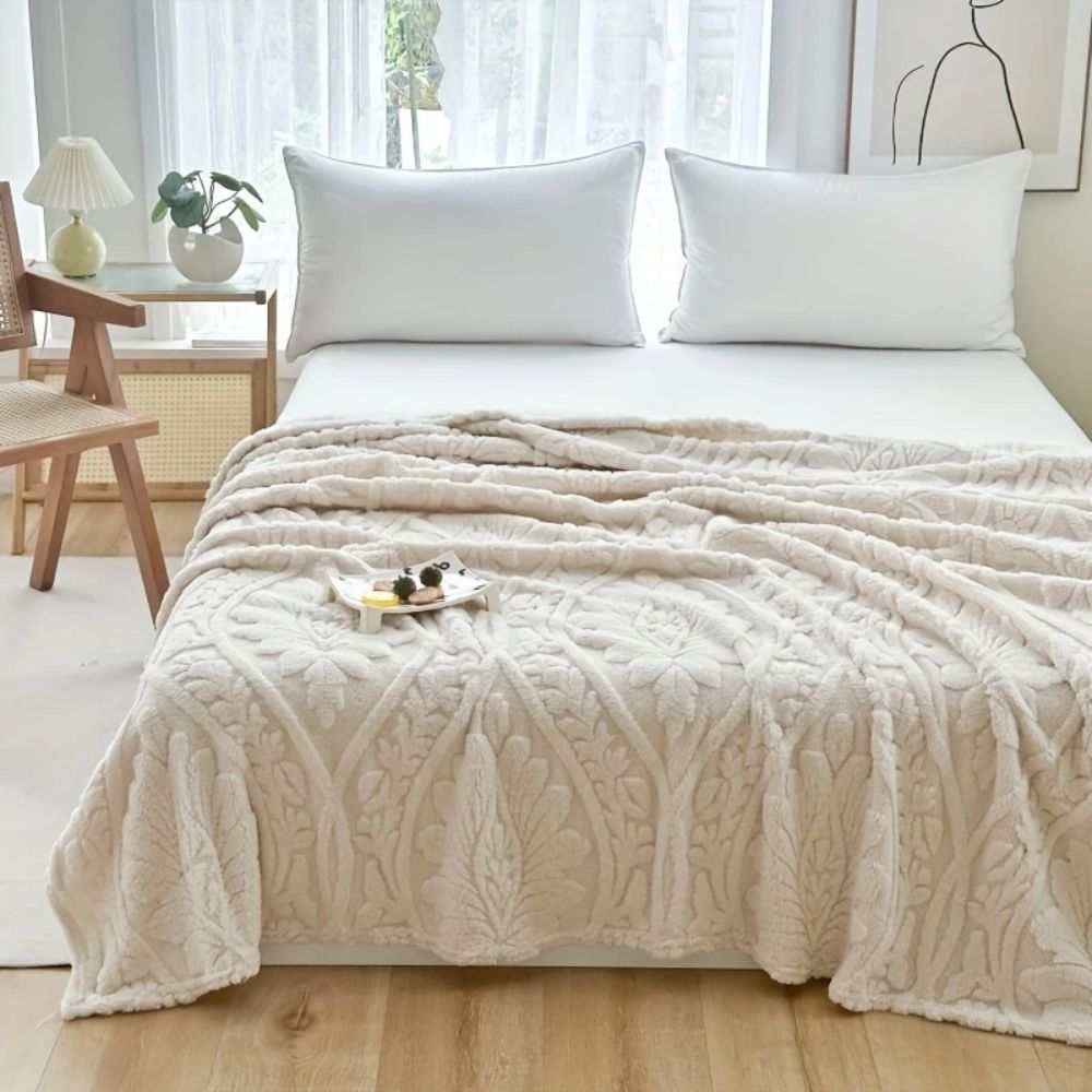 Sancia Jacquard Fleece Plaid | Zacht, Warm, Geweven Geometrisch Patroon