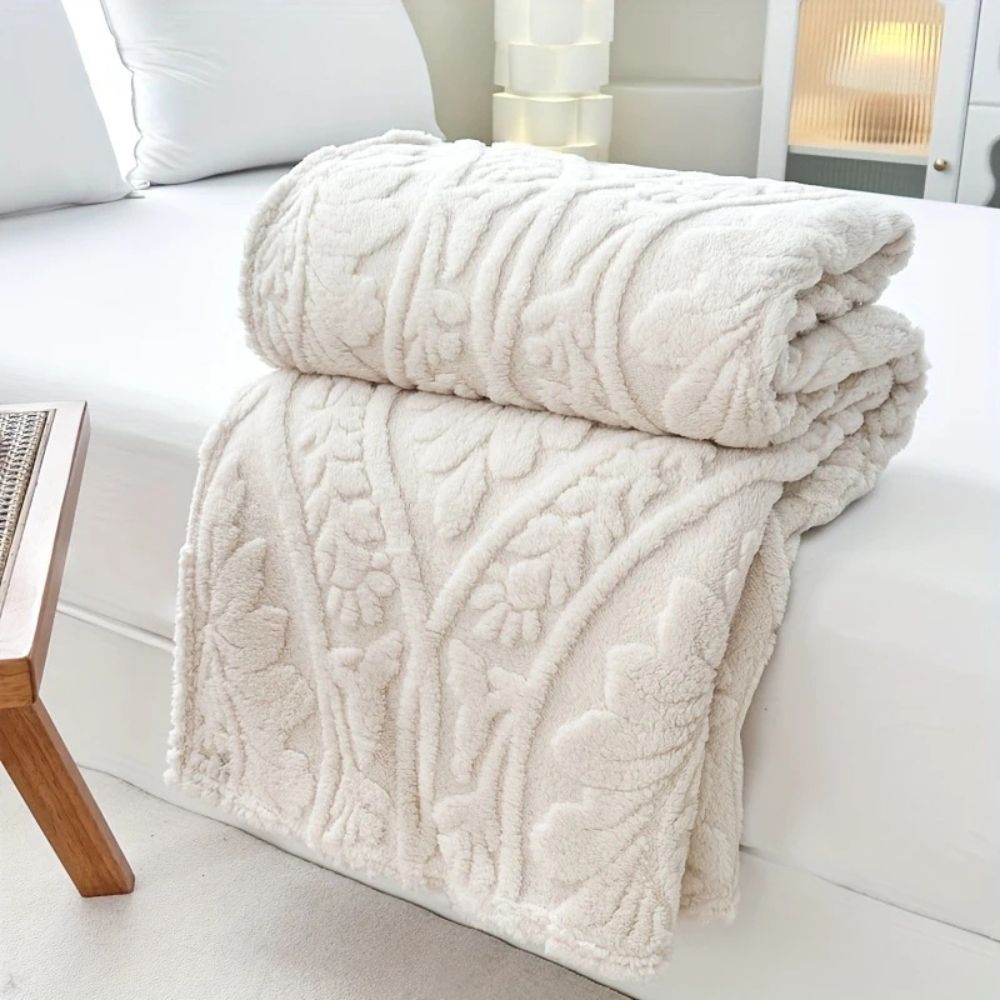 Sancia Jacquard Fleece Plaid | Zacht, Warm, Geweven Geometrisch Patroon
