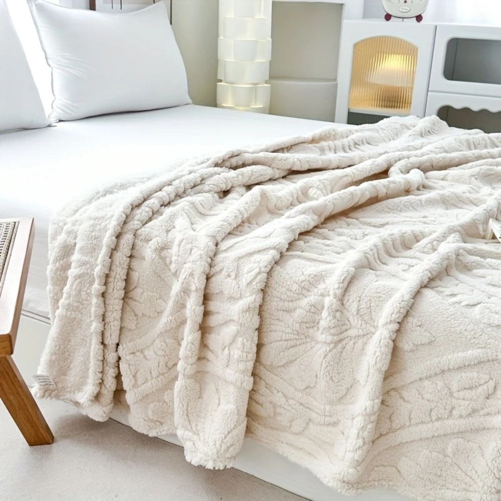 Sancia Jacquard Fleece Plaid | Zacht, Warm, Geweven Geometrisch Patroon