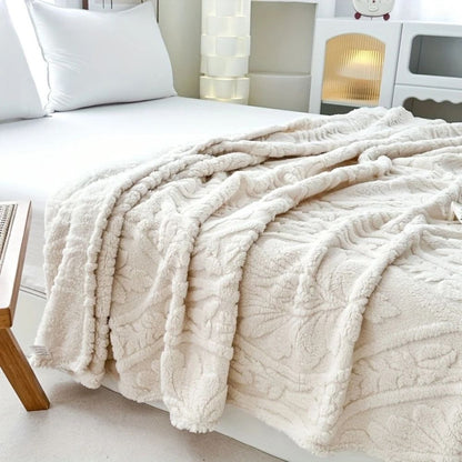 Sancia Jacquard Fleece Plaid | Zacht, Warm, Geweven Geometrisch Patroon