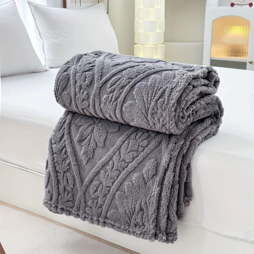 Sancia Jacquard Fleece Plaid | Zacht, Warm, Geweven Geometrisch Patroon