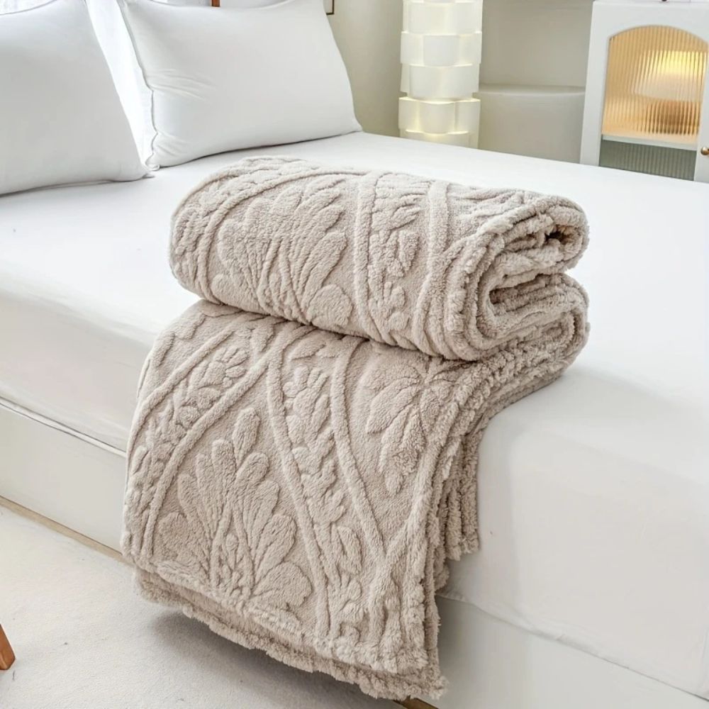 Sancia Jacquard Fleece Plaid | Zacht, Warm, Geweven Geometrisch Patroon