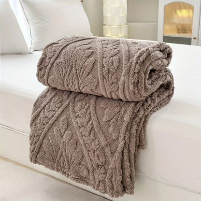 Sancia Jacquard Fleece Plaid | Zacht, Warm, Geweven Geometrisch Patroon